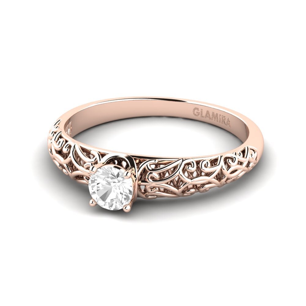 Zafiro blanco Anillo de compromiso Alfreda