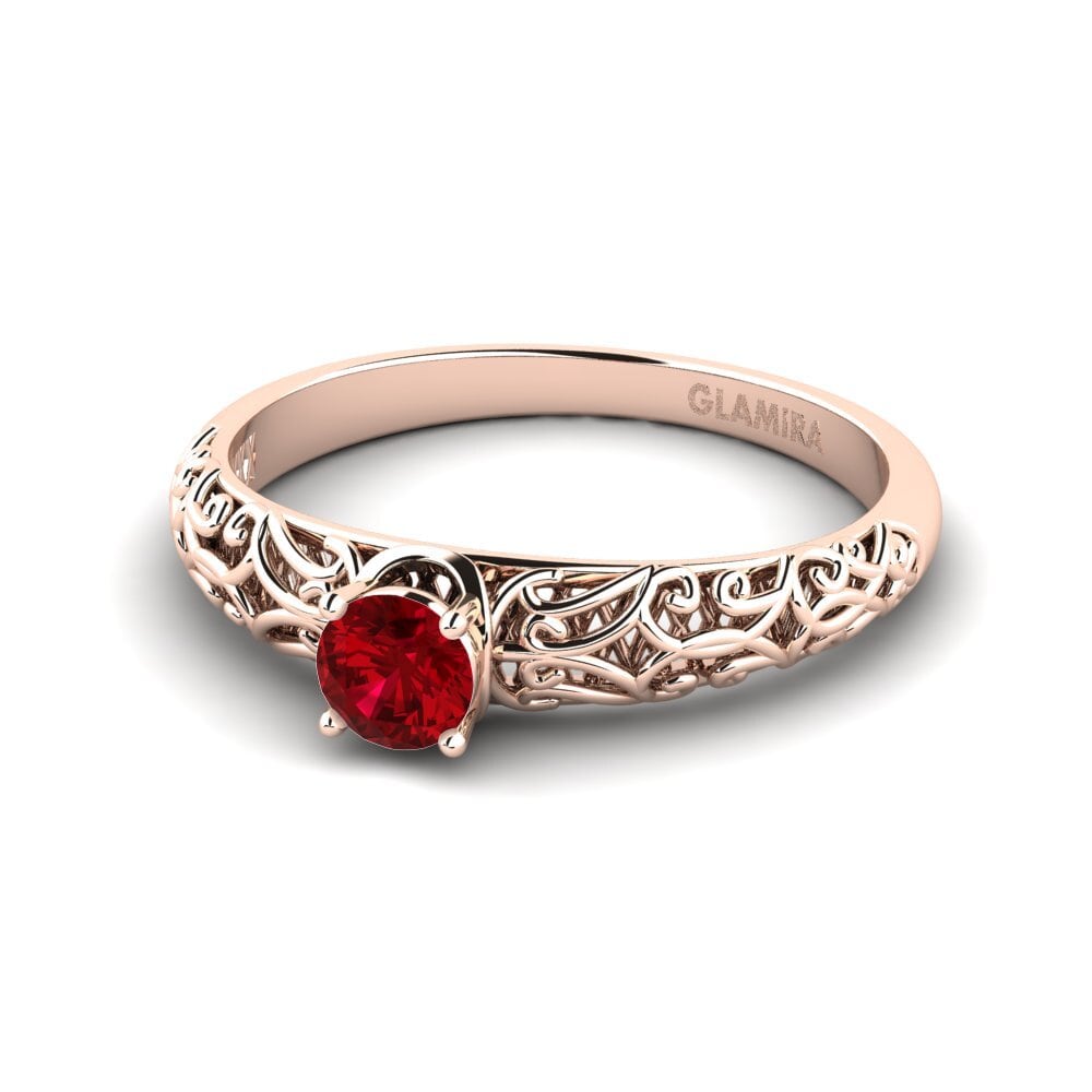 Circonita Roja Anillo de compromiso Alfreda