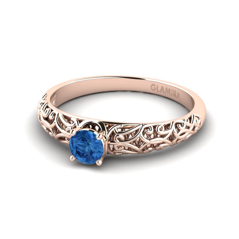 Dark Blue Zirconia Engagement Ring Alfreda