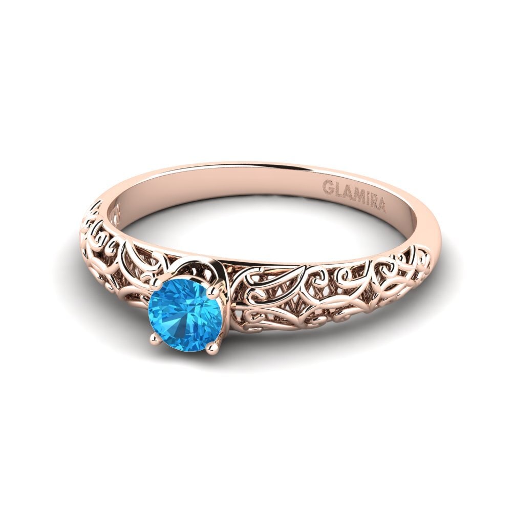 Blauer Topas Verlobungsring Alfreda
