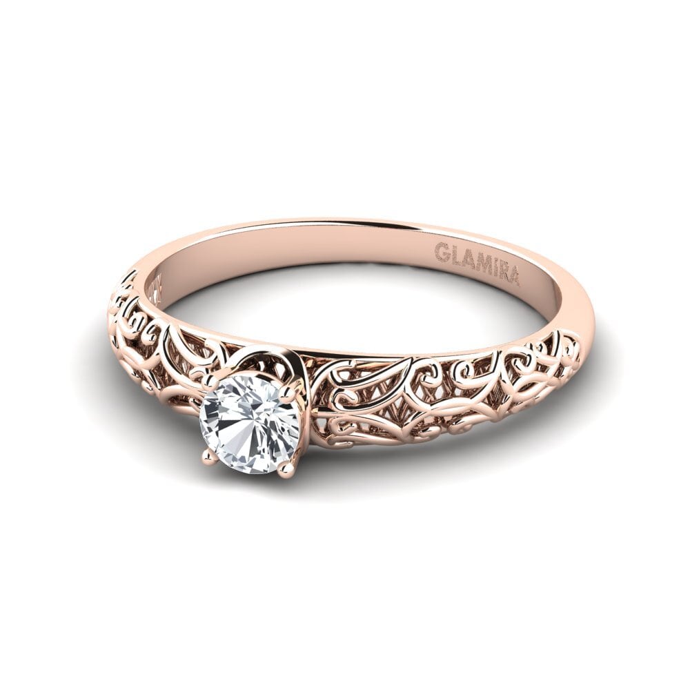 Circón Blanco Anillo de compromiso Alfreda