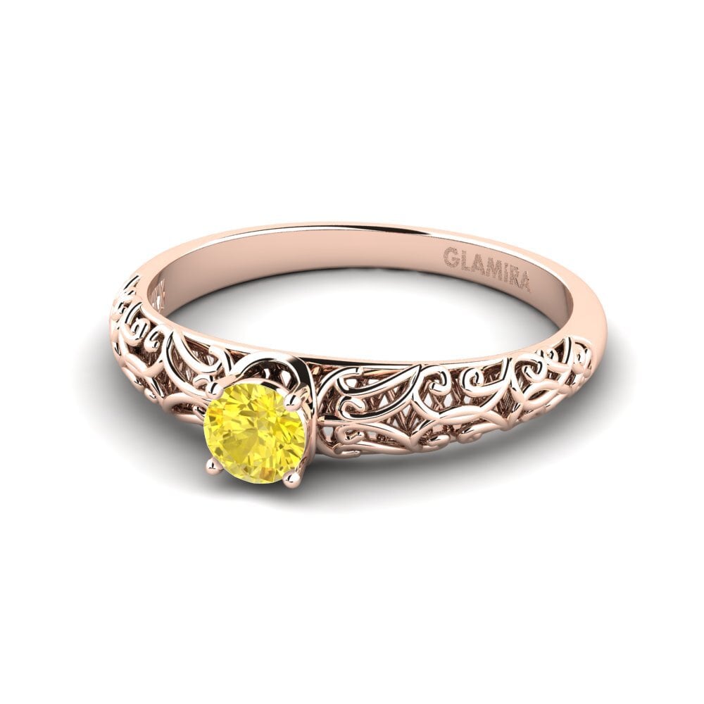 Gul safir Forlovelsesring Alfreda