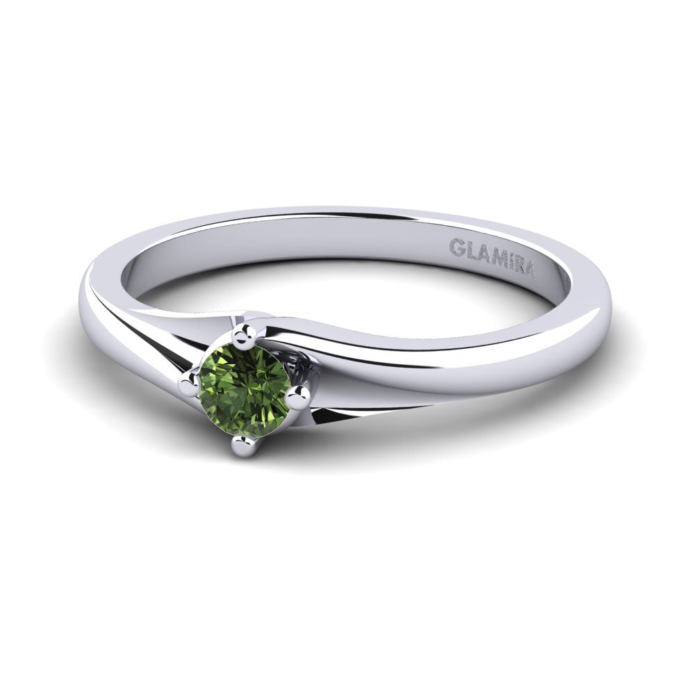 Green Sapphire Engagement Ring Alfrida 0.16 crt