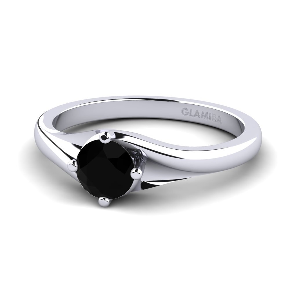 Black Sapphire Engagement Ring Alfrida 0.5 crt