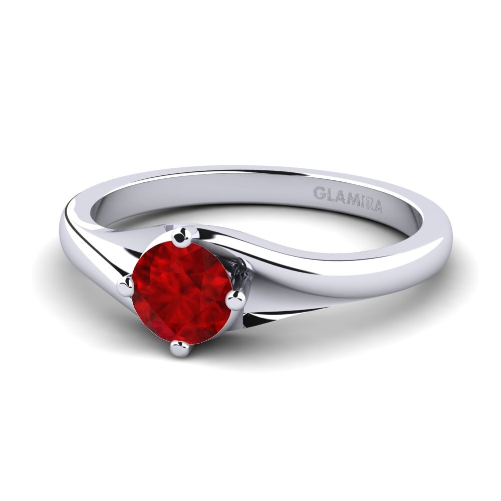Rubí (Creado en laboratorio) Anillo de compromiso Alfrida 0.5 crt
