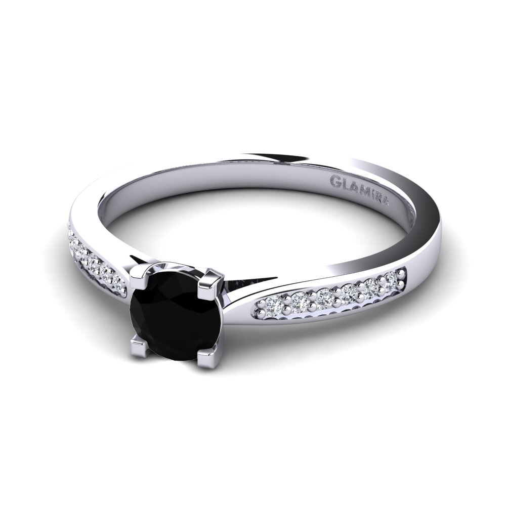 Black Sapphire Engagement Ring Alina