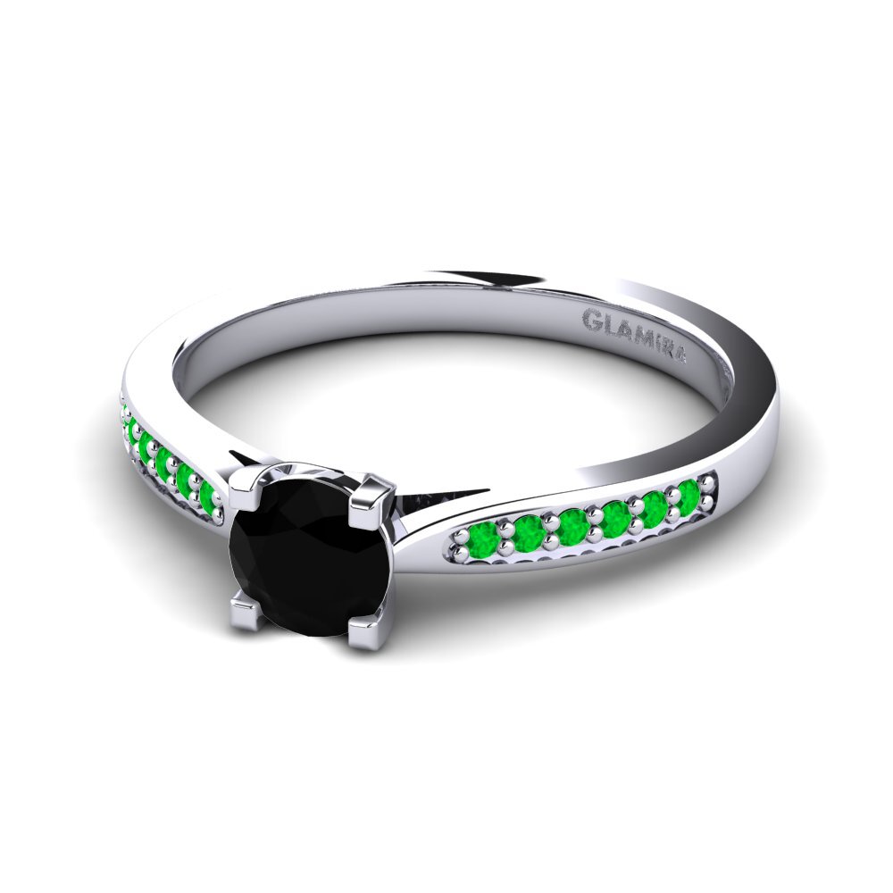 Diamante Negro Anillo de compromiso Alina