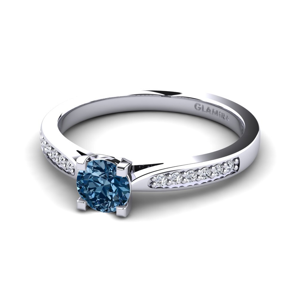 Blue Diamond Engagement Ring Alina