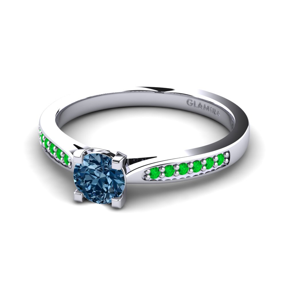 Blue Diamond Engagement Ring Alina