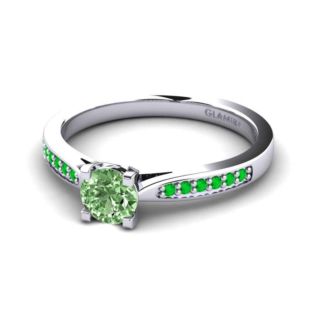 Diamante Verde Anillo de compromiso Alina
