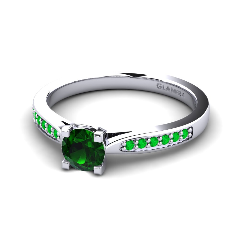 Turmalina verde Anillo de compromiso Alina