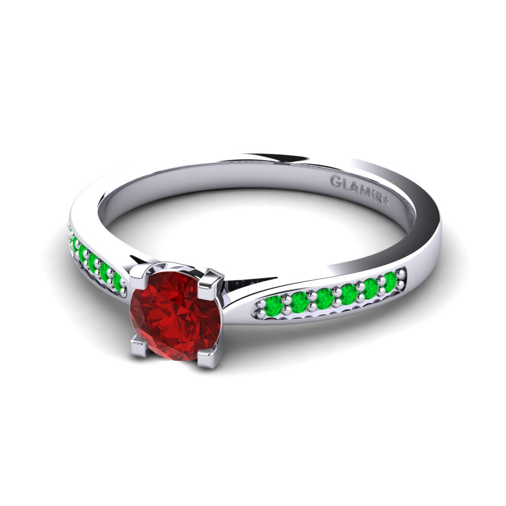 Ruby (Lab Created) Engagement Ring Alina