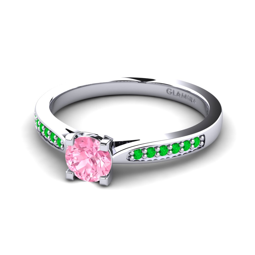 18ct White Gold Pink Sapphire Engagement Ring Alina
