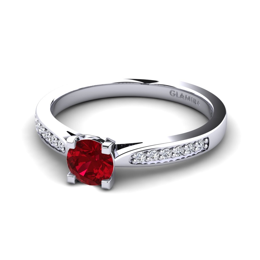 Red Zirconia Engagement Ring Alina