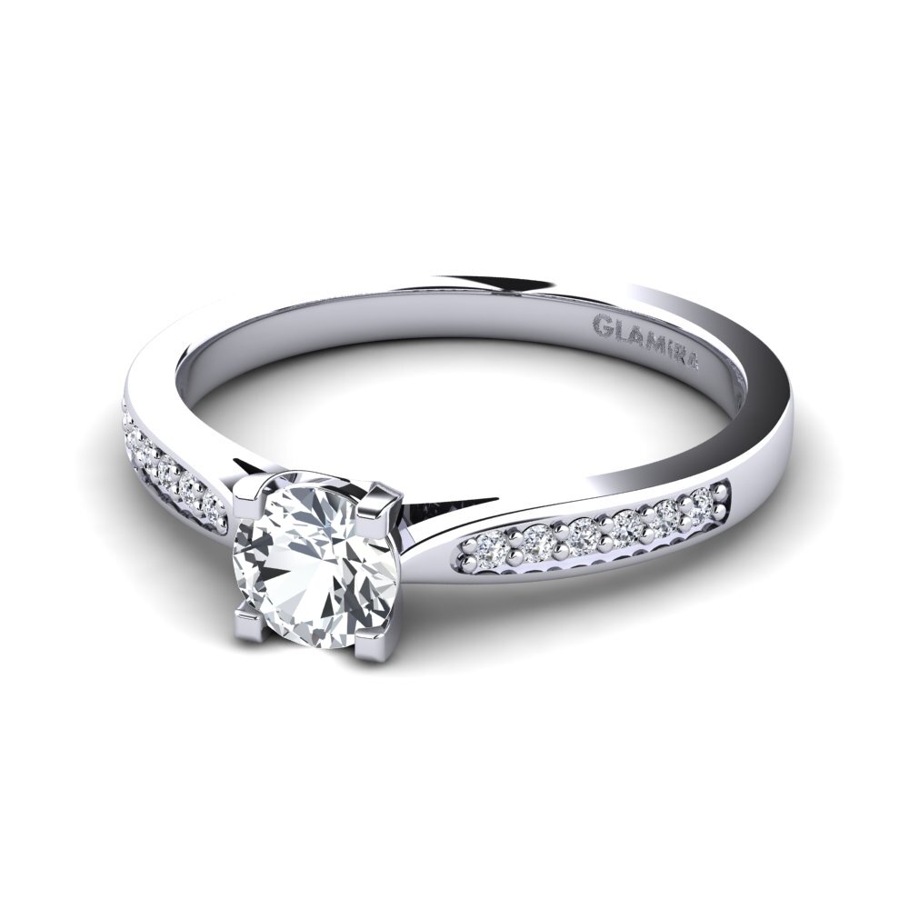 950 Platinum White Zircon Engagement Ring Alina