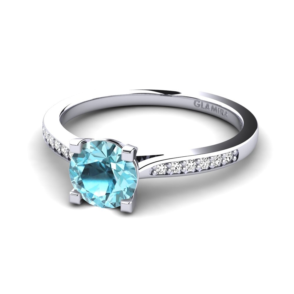 Circón Azul Anillo de compromiso Alina 1.0crt