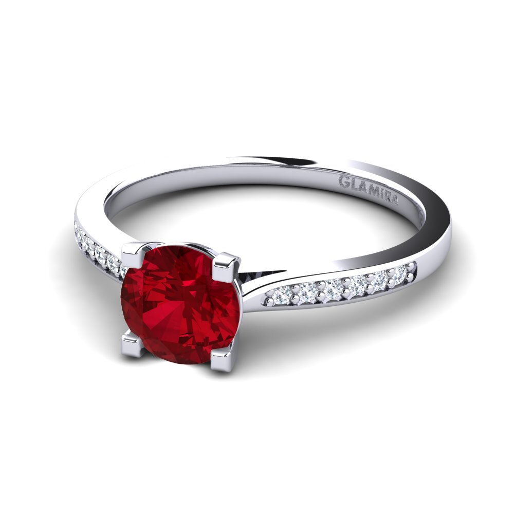 Red Zirconia Engagement Ring Alina 1.0 crt