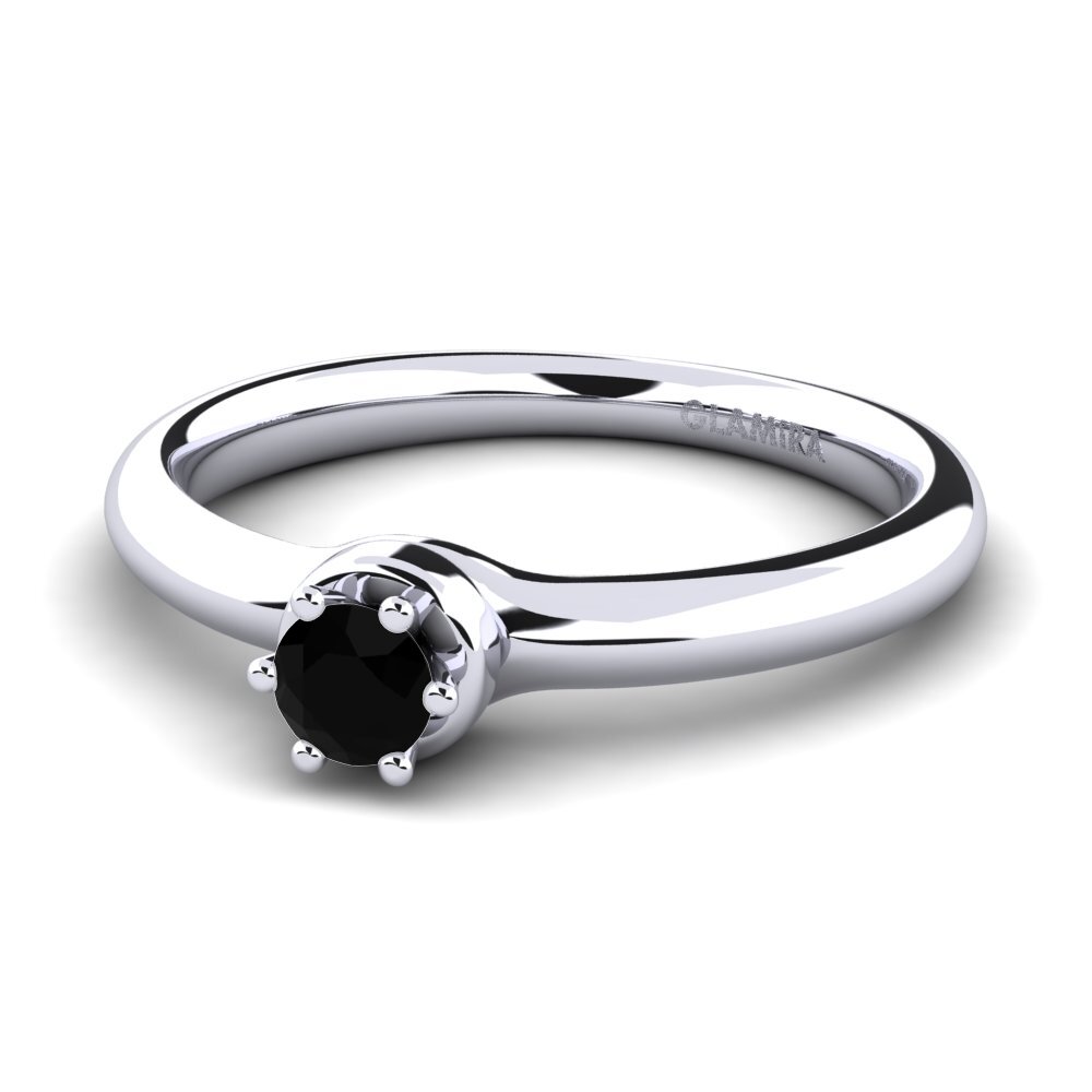 Black Onyx Engagement Ring Almira 0.16 crt