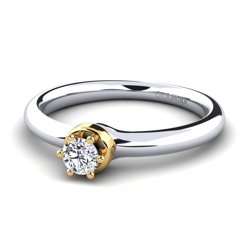 Or Blanc & Jaune 14k Bague de fiançailles Almira 0.16 crt