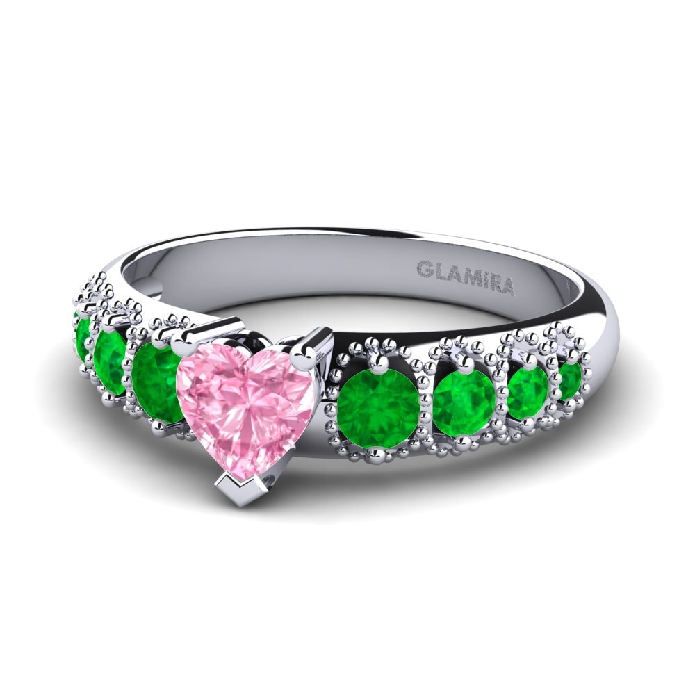 18ct White Gold Pink Sapphire Engagement Ring Alonnisos