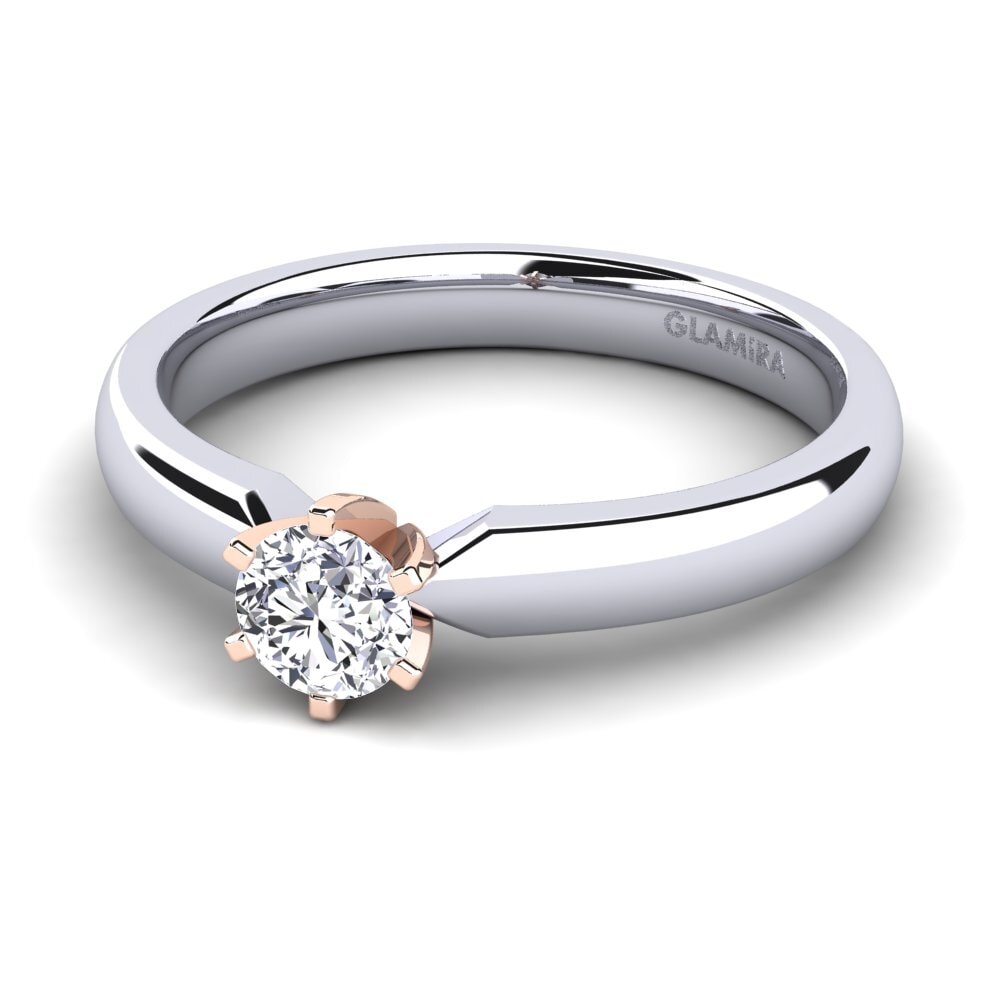 14ct White / Rose Gold Engagement Ring Amanda 0.35 crt
