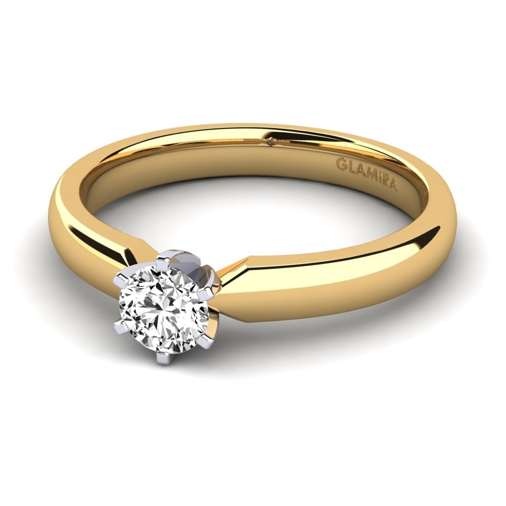 Vàng-Trắng 14K Đá Moissanite Nhẫn đính hôn Amanda 0.35 crt