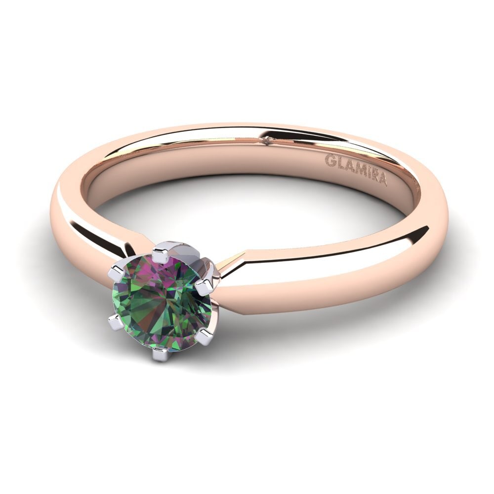 9ct Rose & White Gold Mystic Topaz Engagement Ring Amanda 0.5 crt