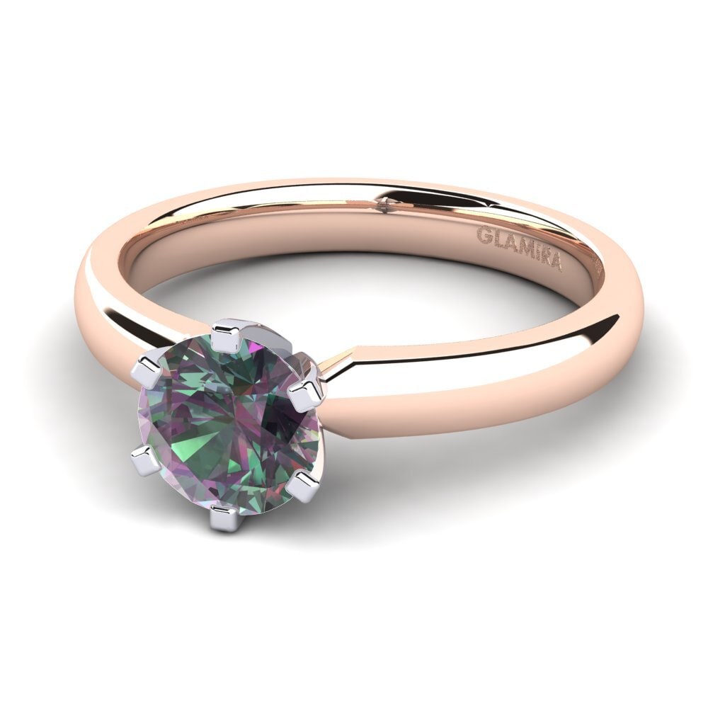 9ct Rose & White Gold Mystic Topaz Engagement Ring Amanda 1.0 crt