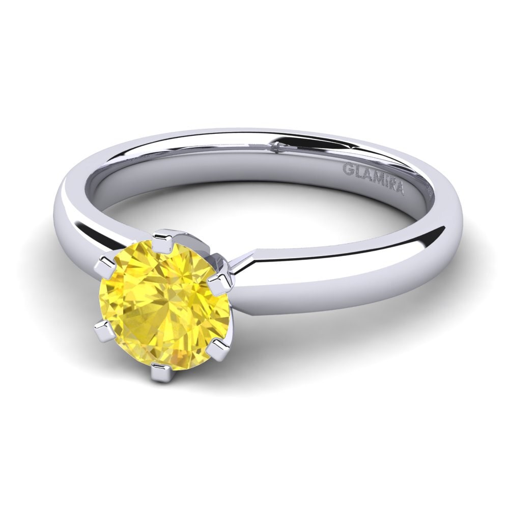 Gul safir Forlovelsesring Amanda 1.0crt