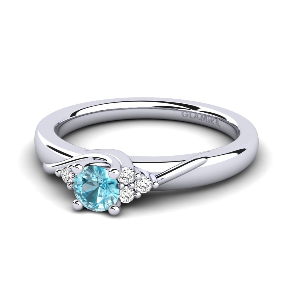 Circón Azul Anillo de compromiso Amaya