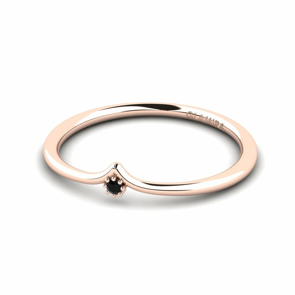 14ct Rose Gold Black Onyx Engagement Ring Angelika