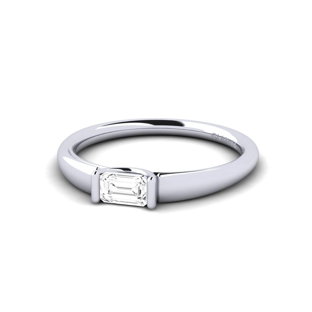 Zafiro blanco Anillo de compromiso Arat