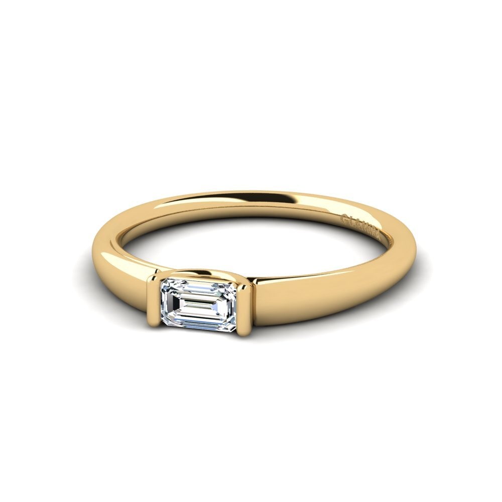 9k Oro Amarillo Anillo de compromiso Arat