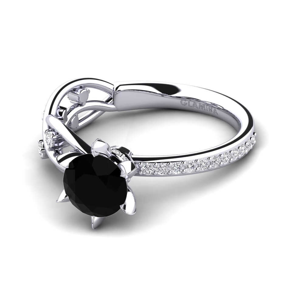 Black Diamond Engagement Ring Arla - Round