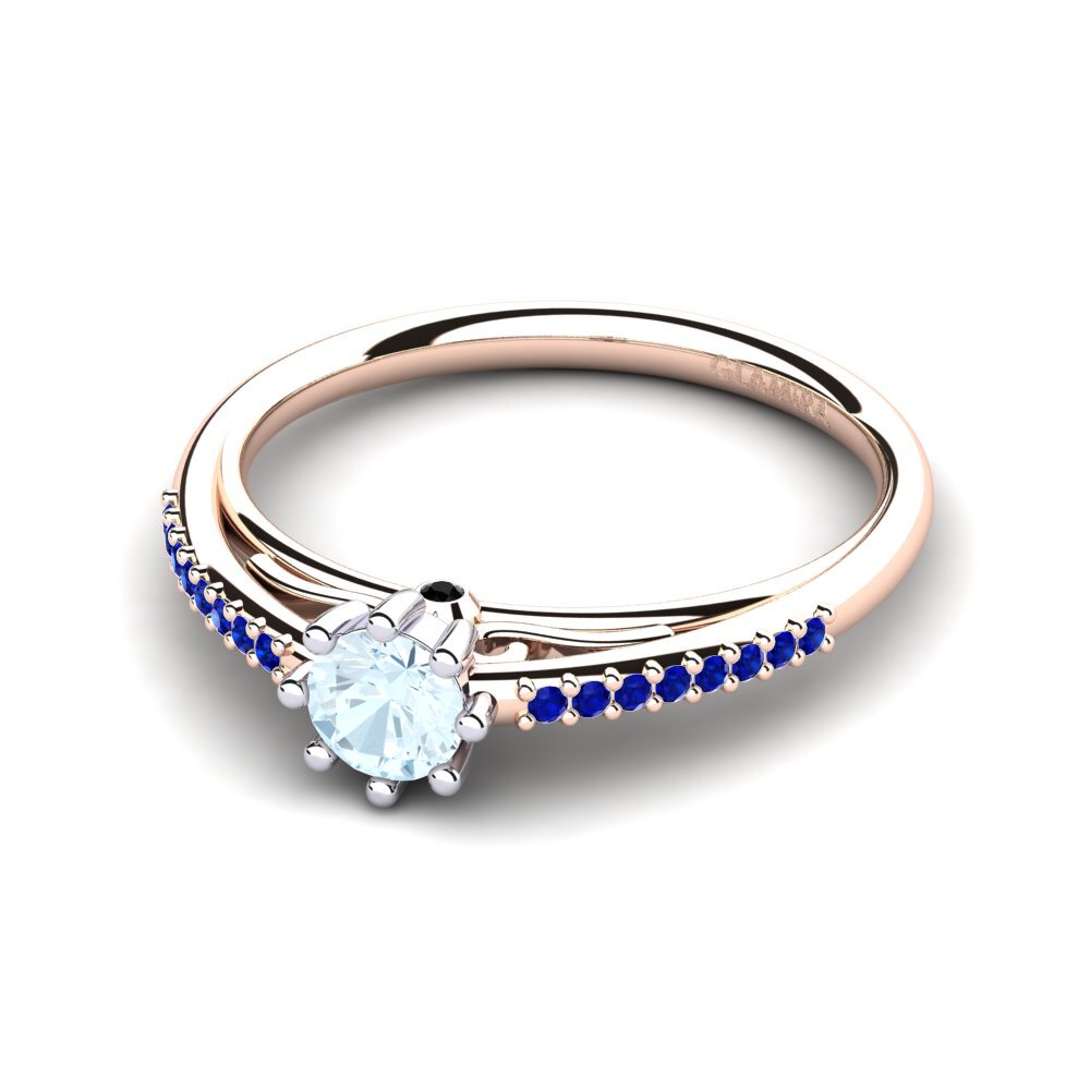 14k Rose & White Gold Engagement Ring Atoryia