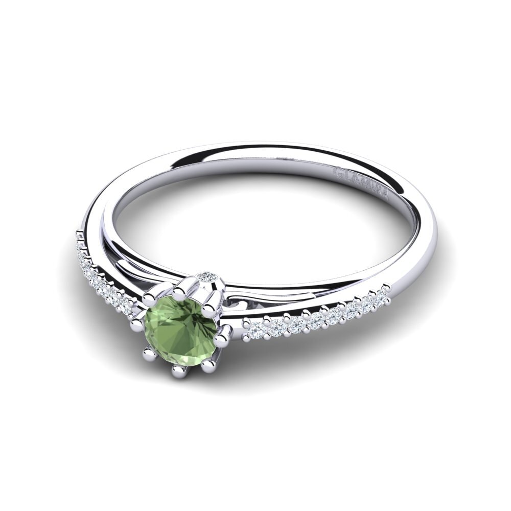 Zafiro Verde Anillo de compromiso Atoryia