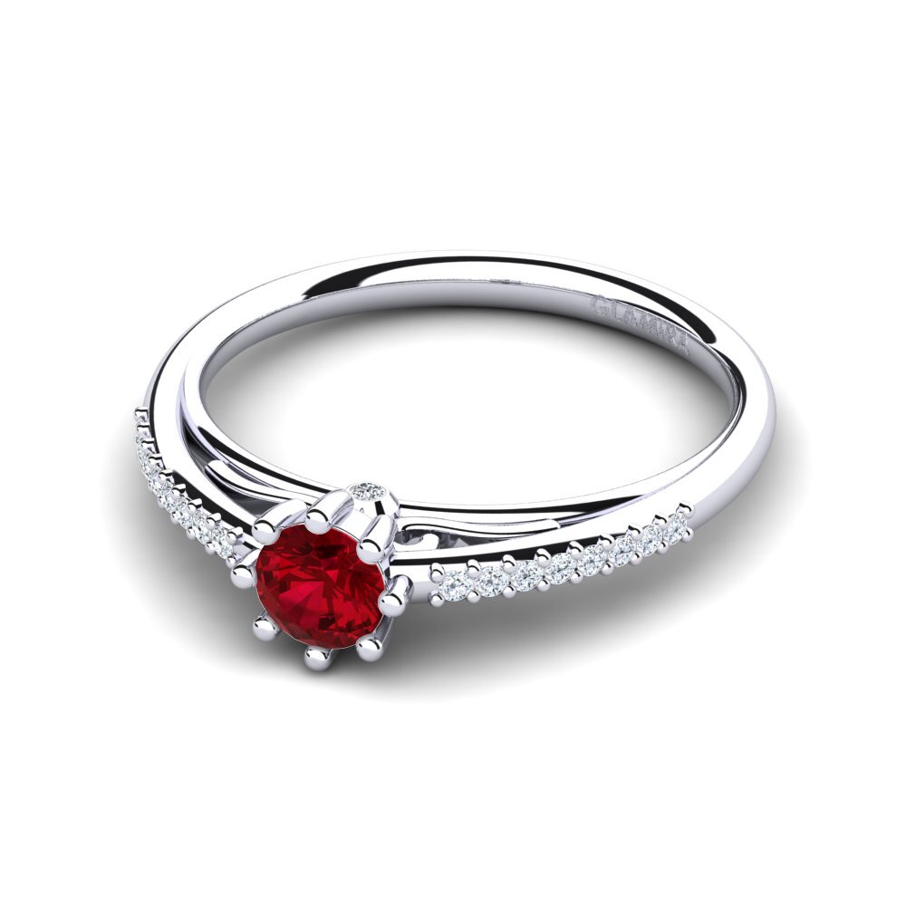Red Zirconia Engagement Ring Atoryia