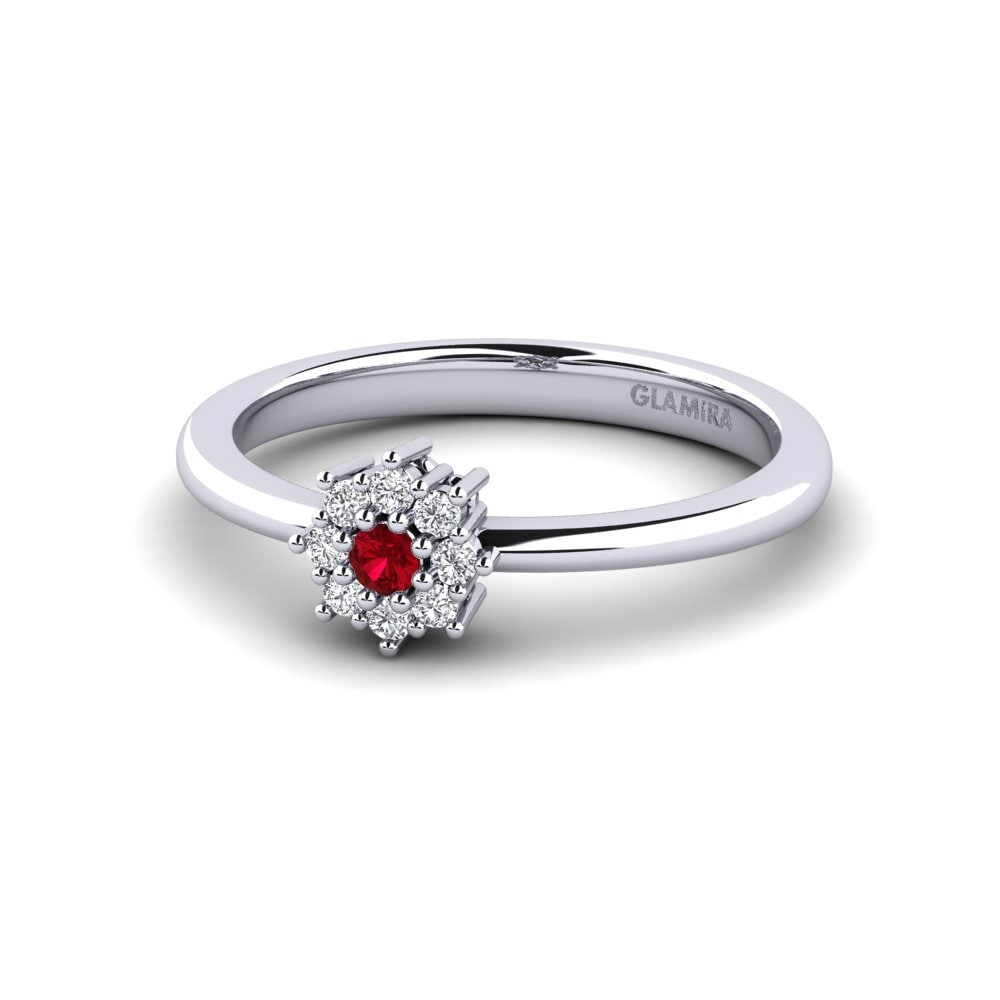 Circonita Roja Anillo de compromiso Aunay