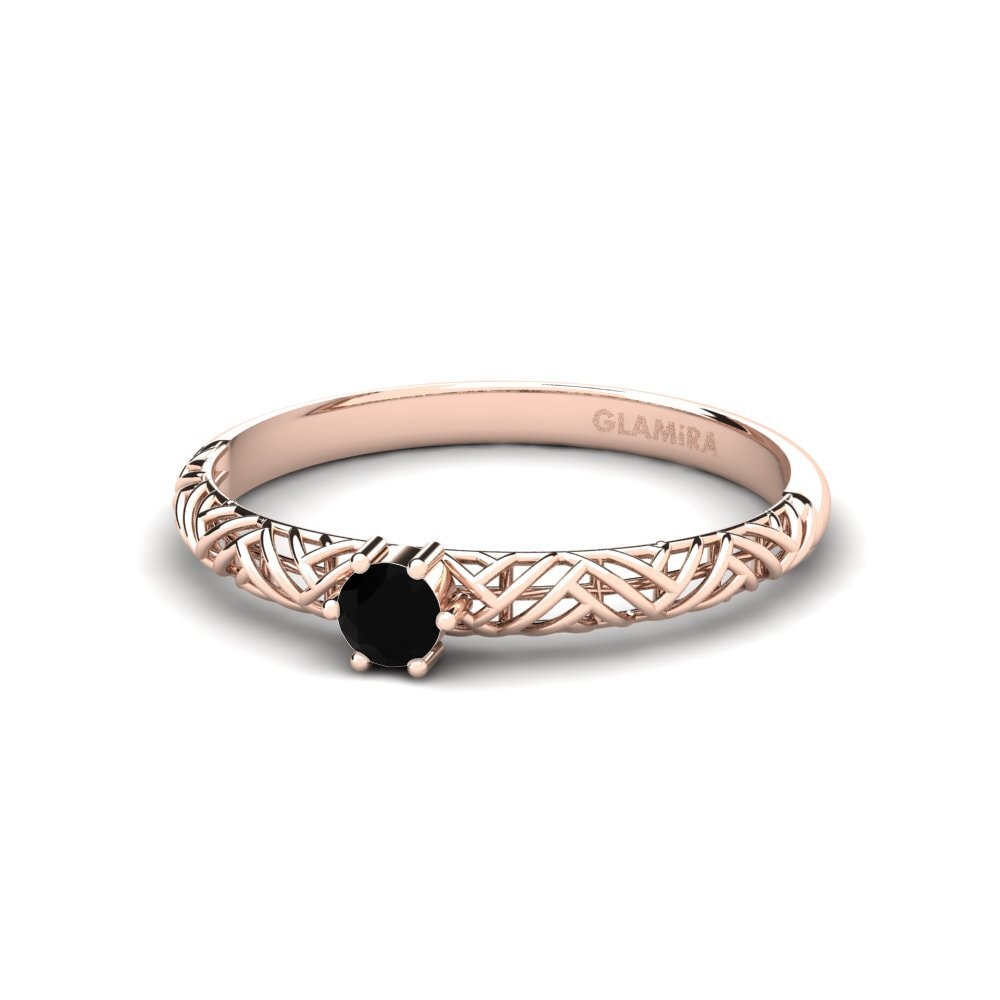 14ct Rose Gold Black Onyx Engagement Ring Averasa