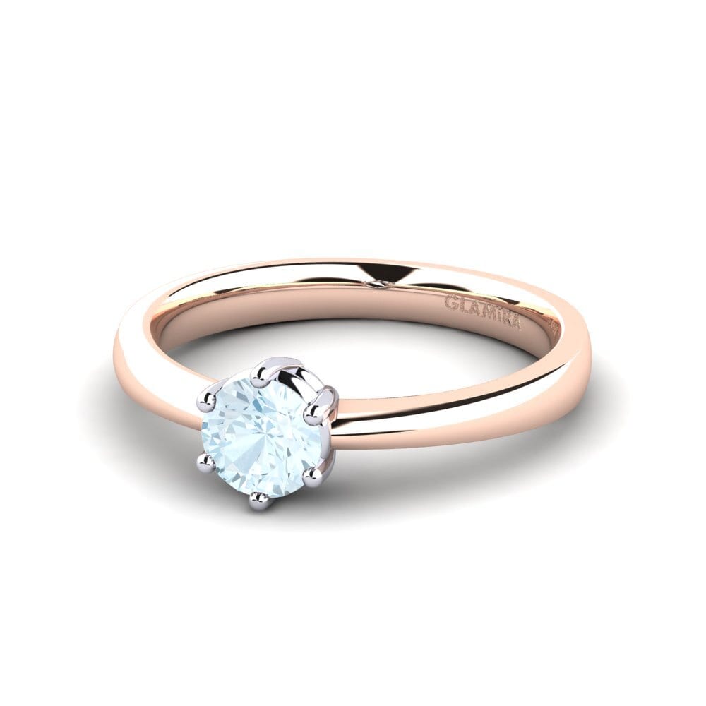Classic Solitaire Aquamarine Rings