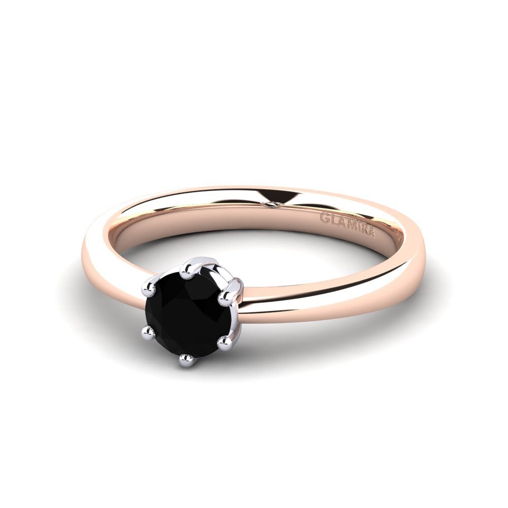 Anillos de compromiso Zafiro negro Solitario Clásico 0.50 Quilates