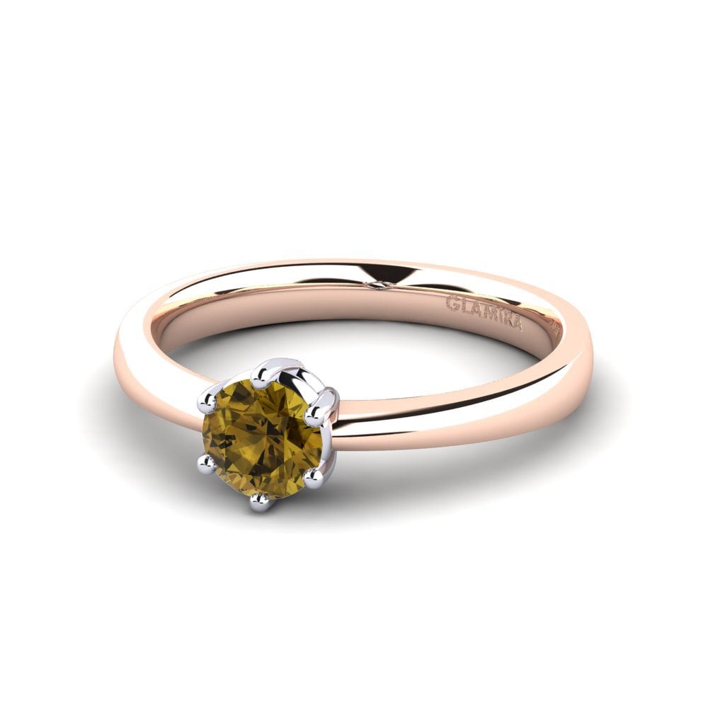 Classic Solitaire Brown Zircon Rings