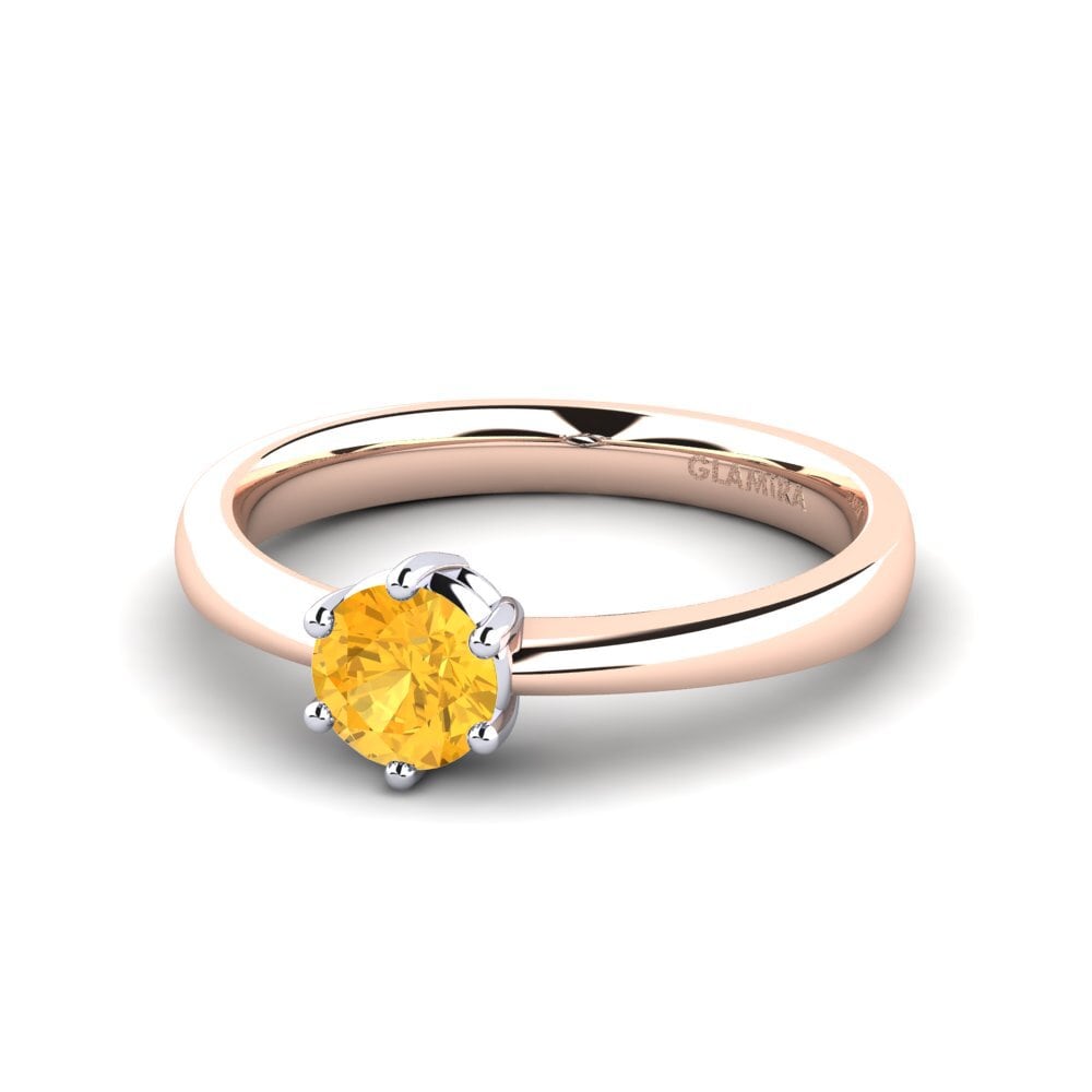 Classic Solitaire Citrine Rings