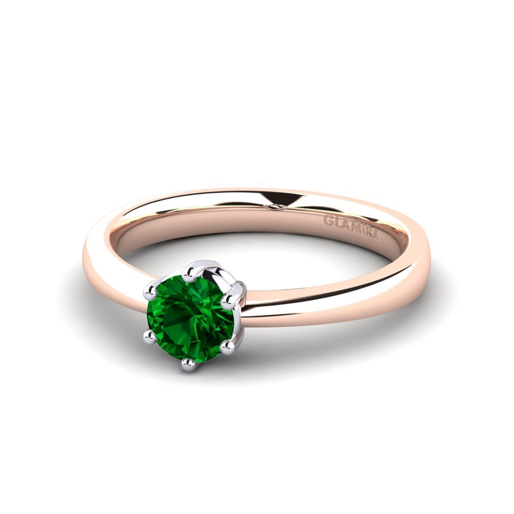 1.00 - 2.00 Carat Classic Solitaire Green Zirconia Rings