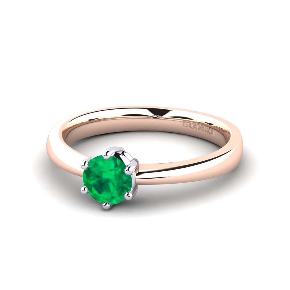 Classic Solitaire Emerald Engagement Rings