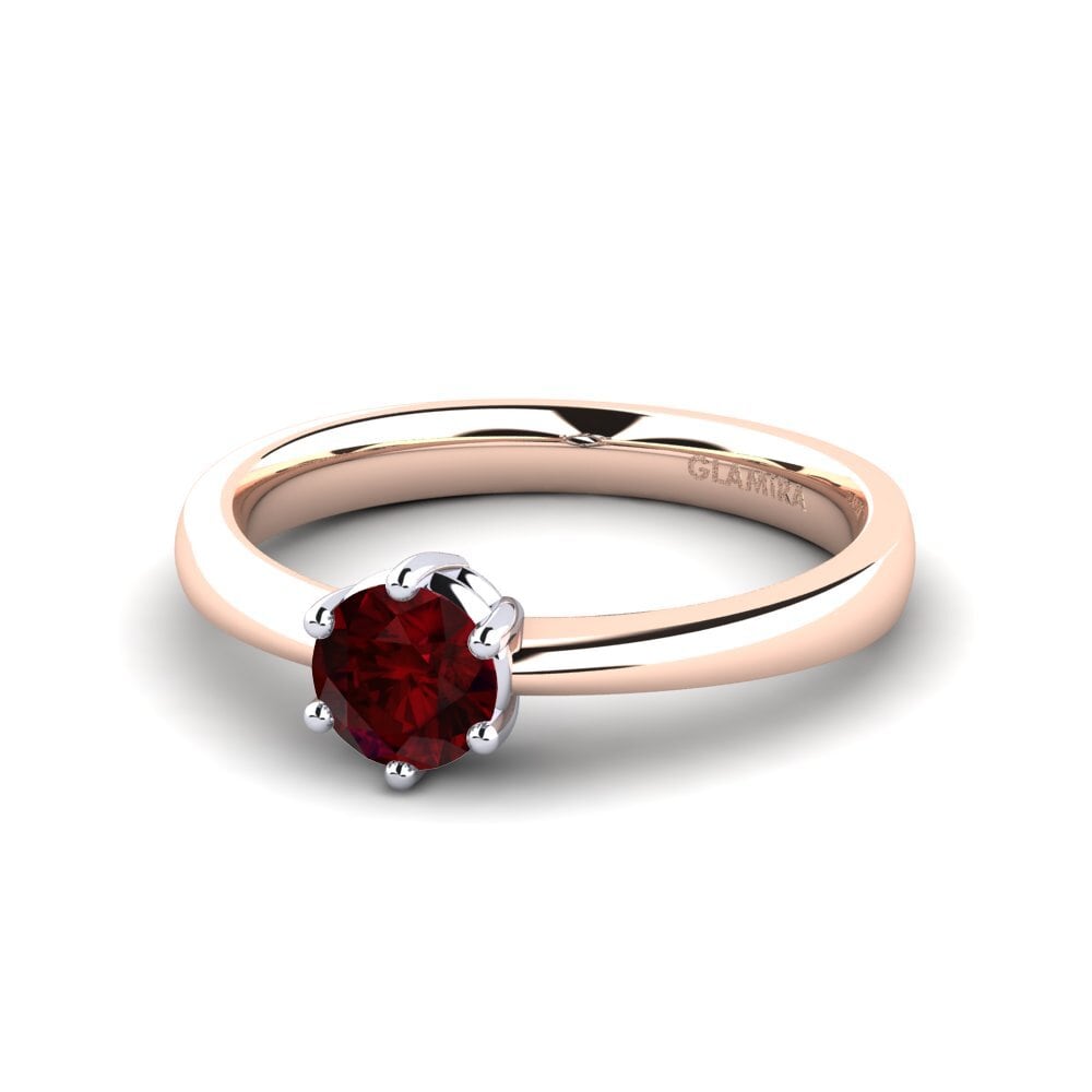 Classic Solitaire Garnet Engagement Rings