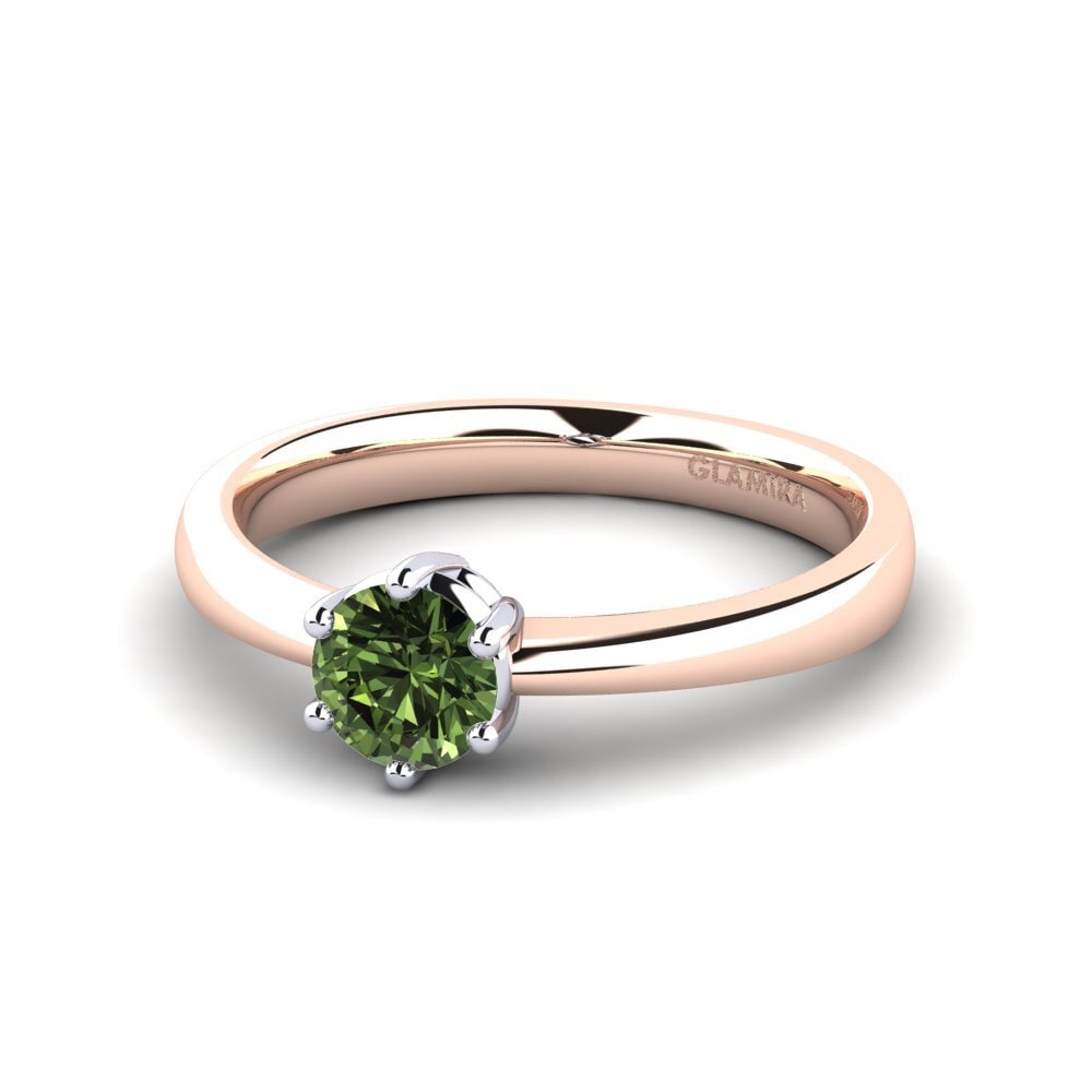 Classic Solitaire Green Sapphire Engagement Rings