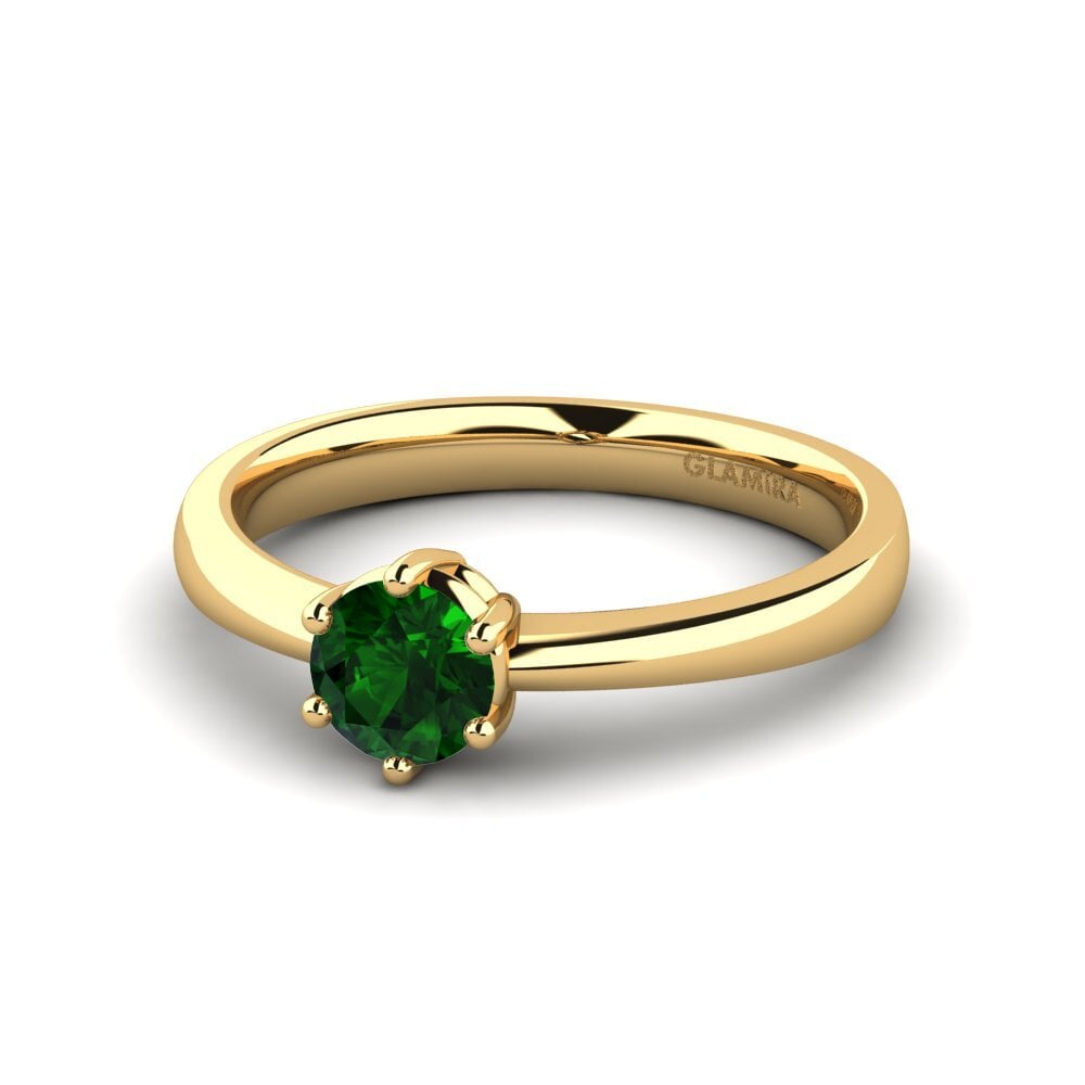 Ringe Klassischer Solitär Grüner Turmalin Gelbgold 585