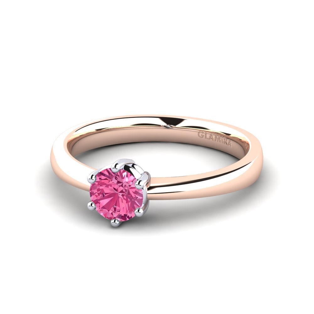 Classic Solitaire Pink Tourmaline Rings
