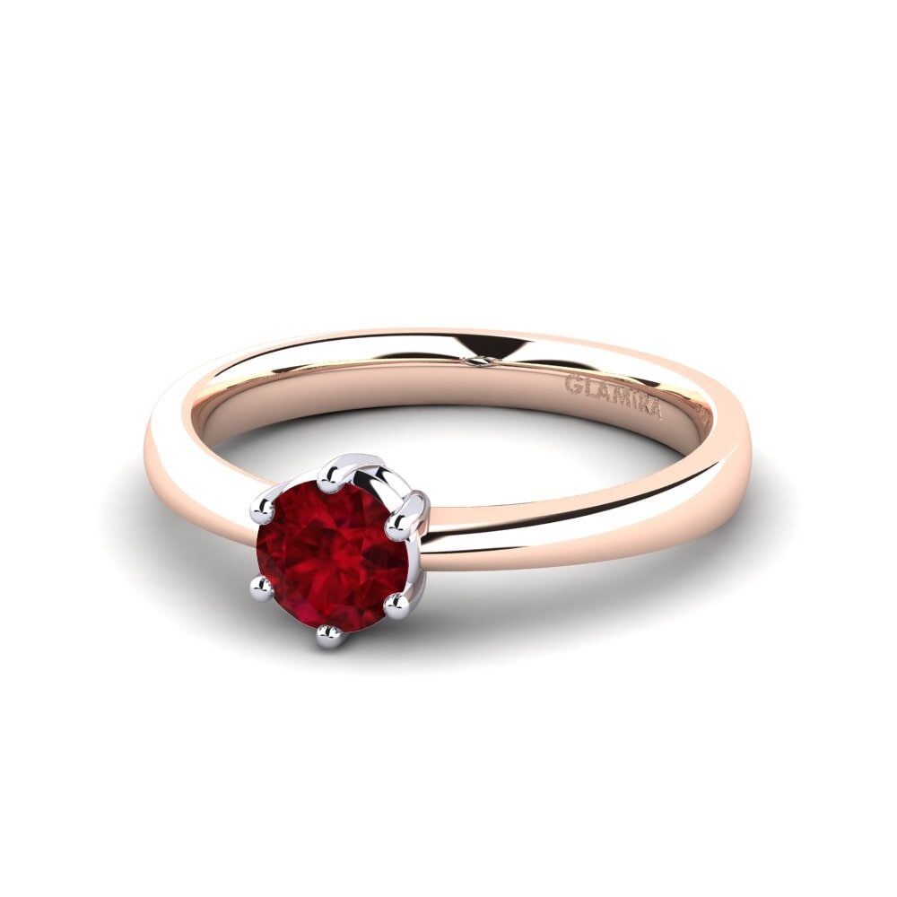 Classic Solitaire Ruby Rings